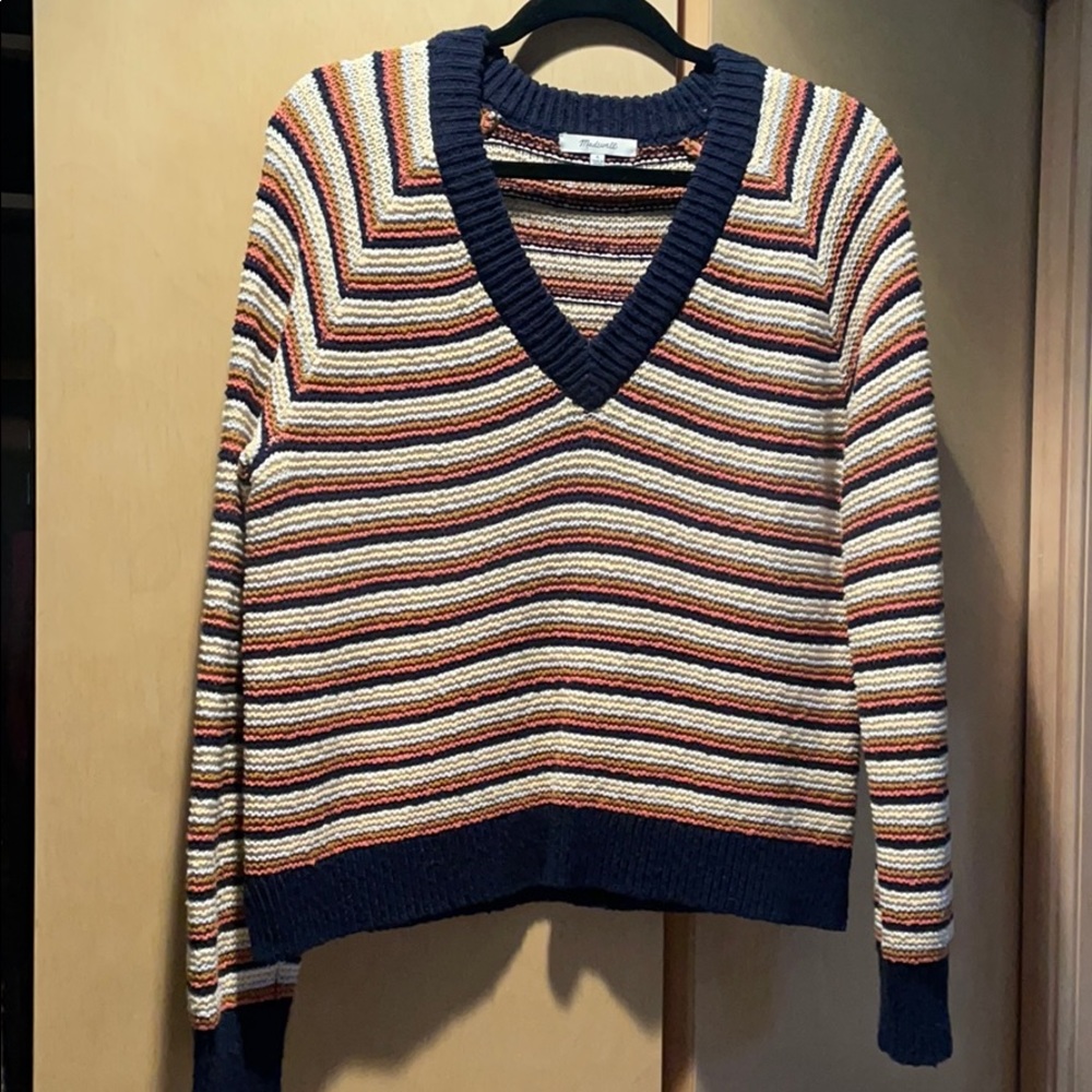 Madewell Multicolor Striped V-neck sweater